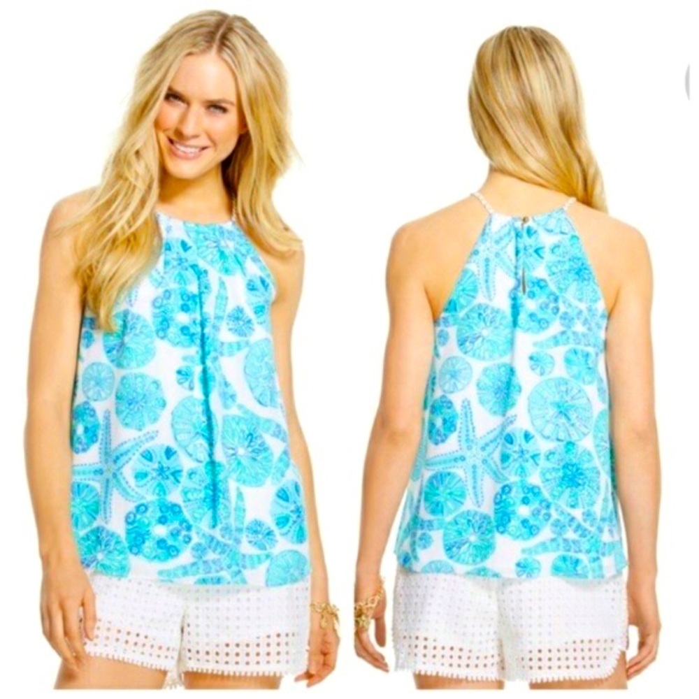 Lily Pulitzer Turquoise Patterned Tank